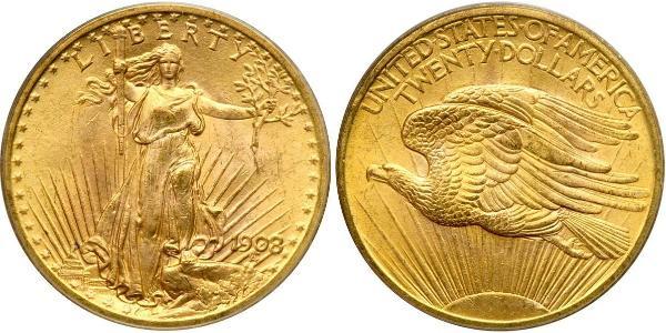 20 Dólar Estados Unidos de América (1776 - ) Oro 