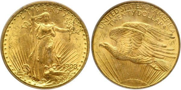 20 Dólar Estados Unidos de América (1776 - ) Oro 