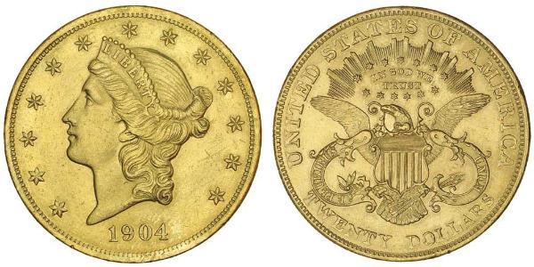 20 Dólar Estados Unidos de América (1776 - ) Oro 