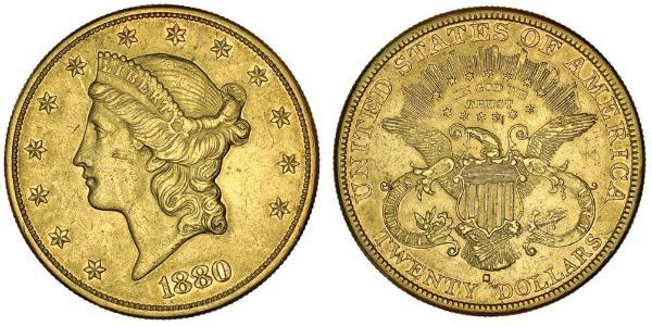 20 Dólar Estados Unidos de América (1776 - ) Oro 