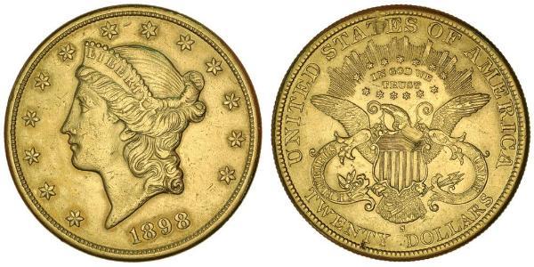 20 Dólar Estados Unidos de América (1776 - ) Oro 