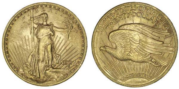 20 Dólar Estados Unidos de América (1776 - ) Oro 