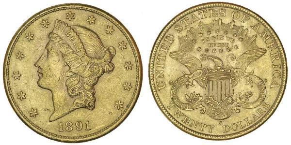 20 Dólar Estados Unidos de América (1776 - ) Oro 
