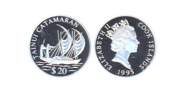 20 Dólar Islas Cook Plata 