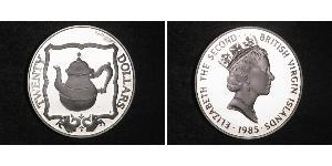 20 Dólar Islas Vírgenes Plata Isabel II (1926-2022)