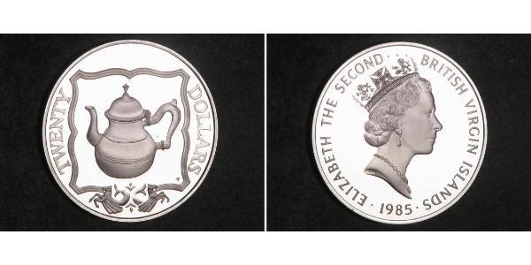 20 Dólar Islas Vírgenes Plata Isabel II (1926-2022)