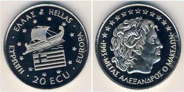 20 Ecu Republica Helenica (1974 - ) Níquel/Cobre 