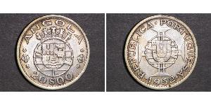 20 Escudo Portugal / Portuguese Angola (1575-1975) Argent 