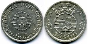 20 Escudo Portugal / Portuguese Angola (1575-1975) Argent 