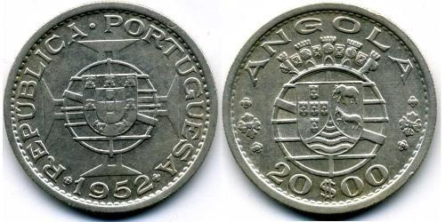 20 Escudo Portugal / Portuguese Angola (1575-1975) Argent 