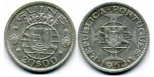 20 Escudo Guinea Portoghese (1474-1974) Argento 