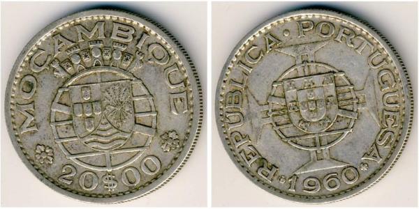 20 Escudo Mozambico Argento 