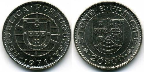 20 Escudo São Tomé and Príncipe (1469 - 1975) Nickel 