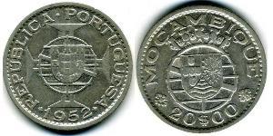 20 Escudo Mozambique Plata 