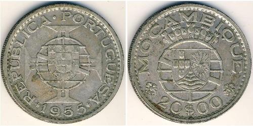 20 Escudo Mozambique Plata 