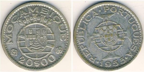 20 Escudo Mozambique Plata 