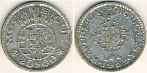 20 Escudo Mosambik Silber 