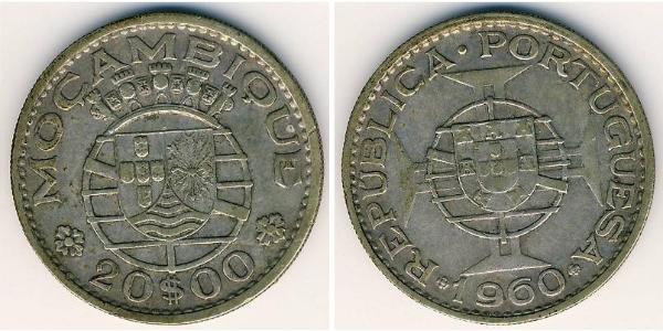 20 Escudo Mosambik Silber 