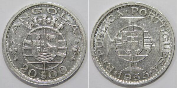 20 Escudo Portugal / Portuguese Angola (1575-1975) Silver 
