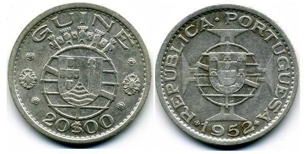 20 Escudo Portuguese Guinea (1474-1974) Silver 