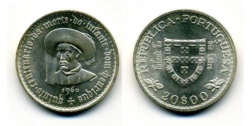 20 Escudo Second Portuguese Republic (1933 - 1974) Silver 