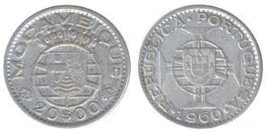 20 Escudo Mozambique 銀 