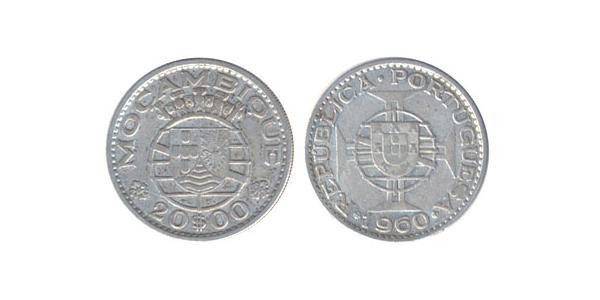 20 Escudo Mozambique 銀 