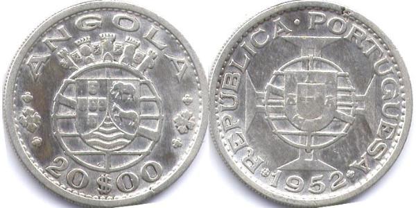 20 Escudo 葡萄牙 / 葡屬西非 (1575 - 1975) 銀 