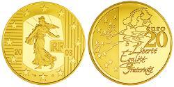 20 Euro French Fifth Republic (1958 - ) Gold 