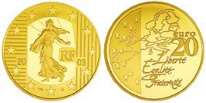 20 Euro Fünfte Französische Republik (1958 - ) Gold 