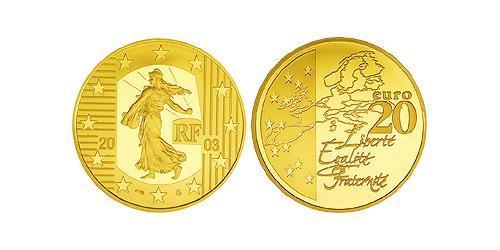 20 Euro Fünfte Französische Republik (1958 - ) Gold 