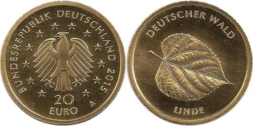 20 Euro Repubblica Federale di Germania (1990 - ) Oro 