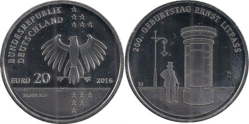 20 Euro Alemania (1990 - ) Plata 