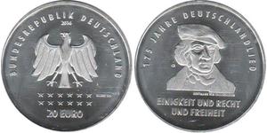 20 Euro Federal Republic of Germany (1990 - ) Silver 