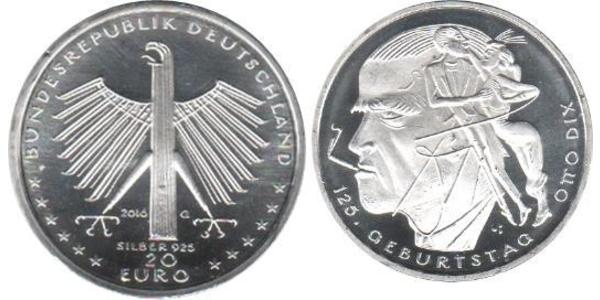 20 Euro Federal Republic of Germany (1990 - ) Silver 