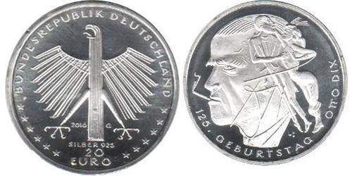 20 Euro 德国 銀 