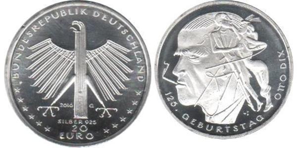 20 Euro 德国 銀 