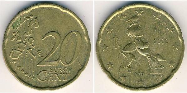 20 Eurocent Italia Bronce 