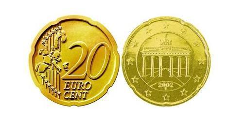 20 Eurocent Alemania (1990 - ) Tin/Aluminio/Cobre/Zinc 