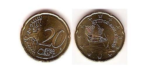 20 Eurocent Republic of Cyprus (1960 - ) Tin/Aluminium/Copper/Zinc 