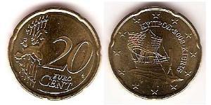 20 Eurocent Cipro (1960 - ) Tin/Rame/Alluminio/Zinco 