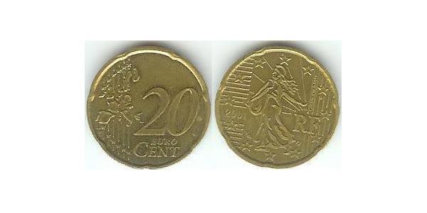20 Eurocent Quinta Repubblica francese (1958 - ) Tin/Rame/Alluminio/Zinco 