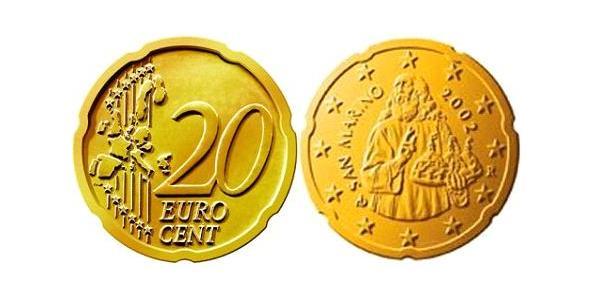 20 Eurocent San Marino Tin/铝/銅/Zinc 