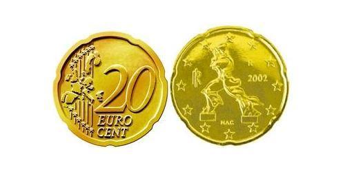 20 Eurocent 意大利 Tin/铝/銅/Zinc 