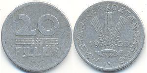 20 Filler République populaire de Hongrie (1949 - 1989) Aluminium 