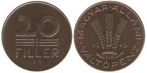20 Filler Hongrie (1989 - ) Bronze/Aluminium 