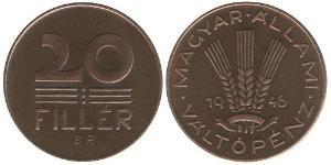 20 Filler Hungary (1989 - ) Bronze/Aluminium 