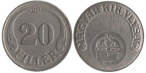 20 Filler Hongrie (1989 - ) Cuivre/Nickel 