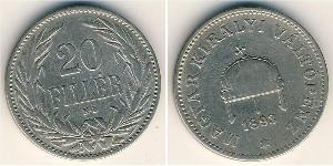 20 Filler Kingdom of Hungary (1000-1918) Nickel 