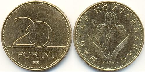 20 Forint Hongrie (1989 - ) Laiton 